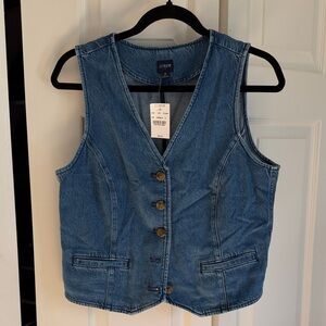 J. Crew Classic Blue Denim Vest